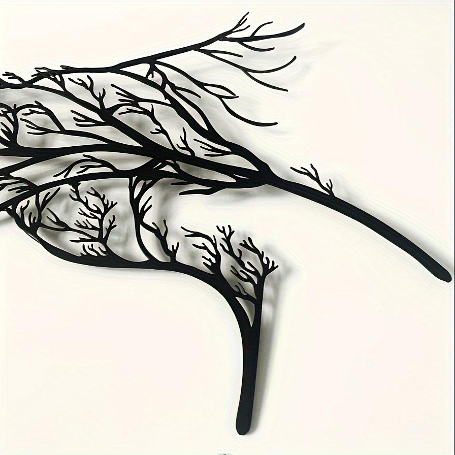 1 Stück Metallpferd Ast Wanddeko Schwarze Eisenkunst Silhouette für Wohnzimmer Außen Halloween Weihnachten Neujahrsgeschenk
