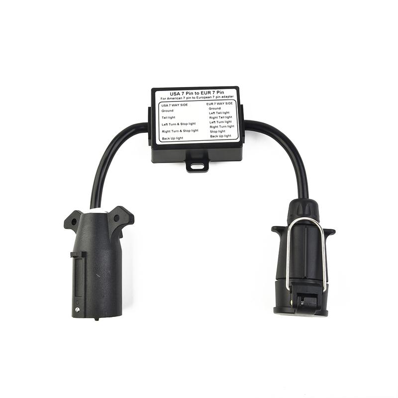 To EU Trailer Light Converter US 7-Way Blade Socket To EU 7-Pin Round Plug Separation Brake Light Circuit Connector Adapter