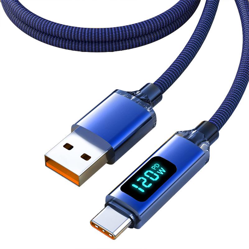 120W Super Flash Charge Type-C Cable for Huawei, Vivo, Oppo, Honor 6A - Fast Charging