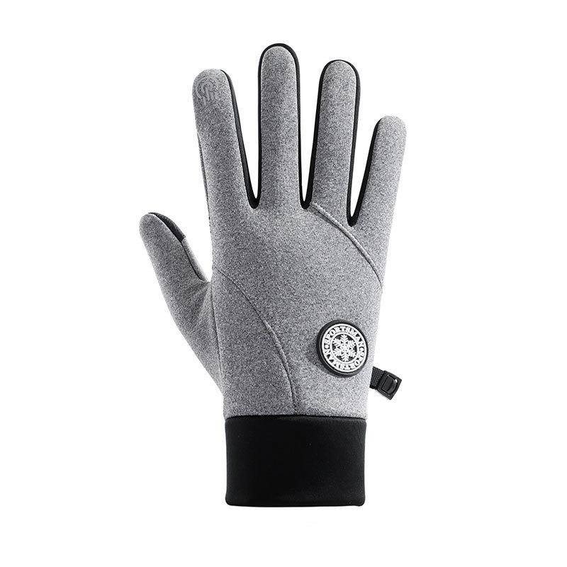 Cycling Gloves Men's Winter Outdoor Touch Screen Windproof Cold Warm Waterproof Cycling Sports Full Finger Velvet Anti-slip Hand