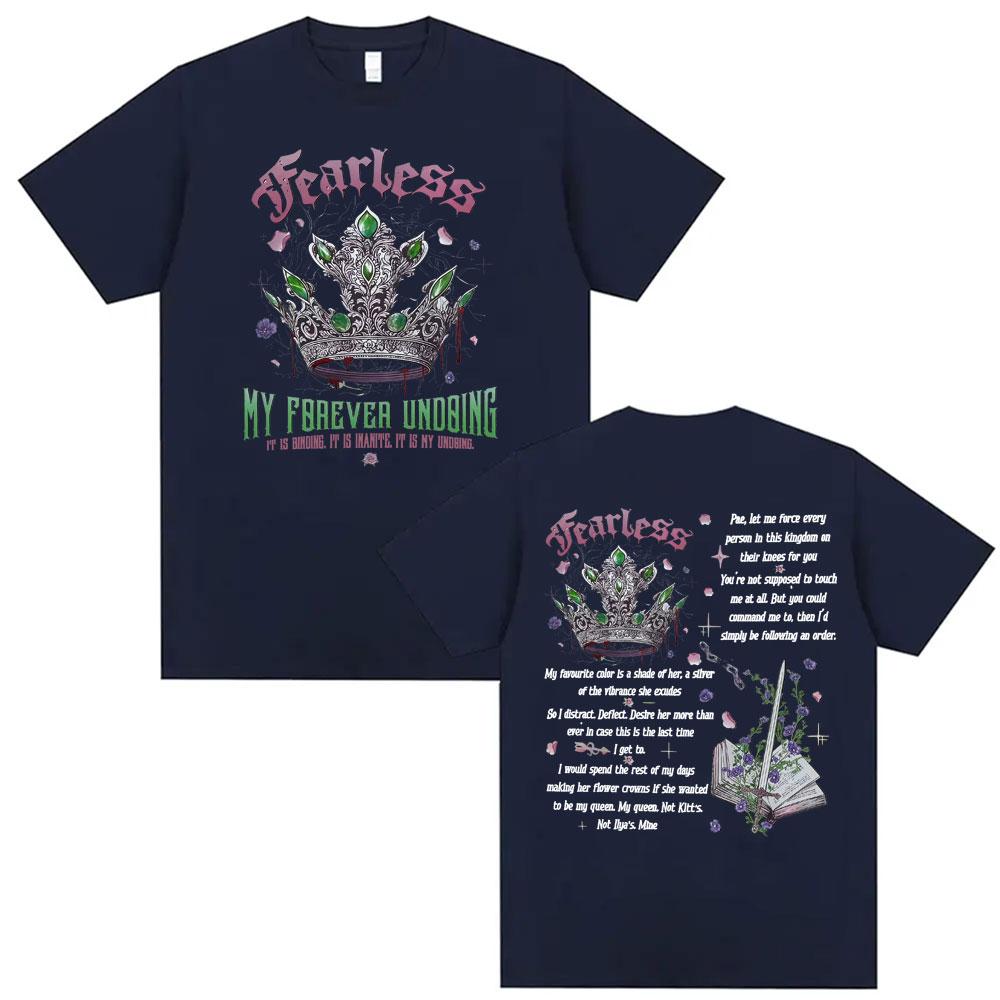 Fearless Bookish Graphic Tshirts Powerless Series Outfit T Shirt Men Women Vintage 90s Summer 100 Cotton T Shirts Streetwear