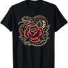 Tatuador Tatuador Camiseta Tatuagem Tradicional Cobra e Rosa