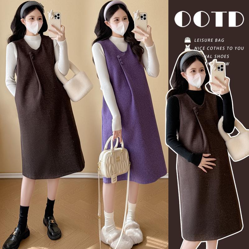 

2026 Spring Maternity Two-Piece Set: Sleeveless Vest and Simple Tank Dress Double Extra Large