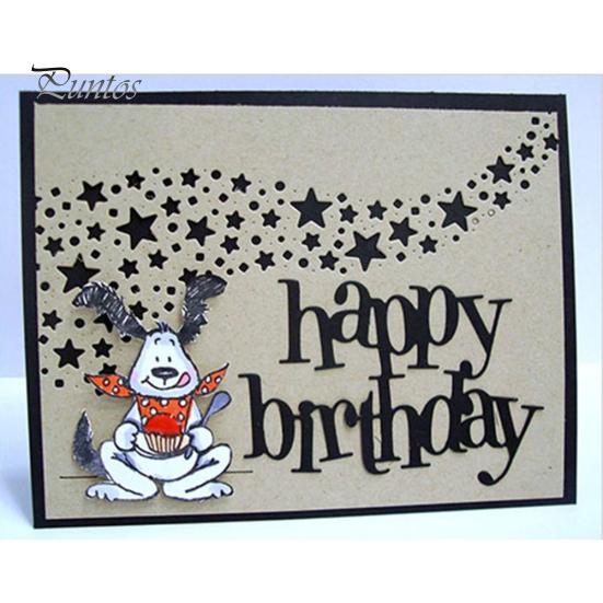 Happy Birthday Letter Metal Cutting Dies DIY Scrapbook Paper Cards Album Stencil