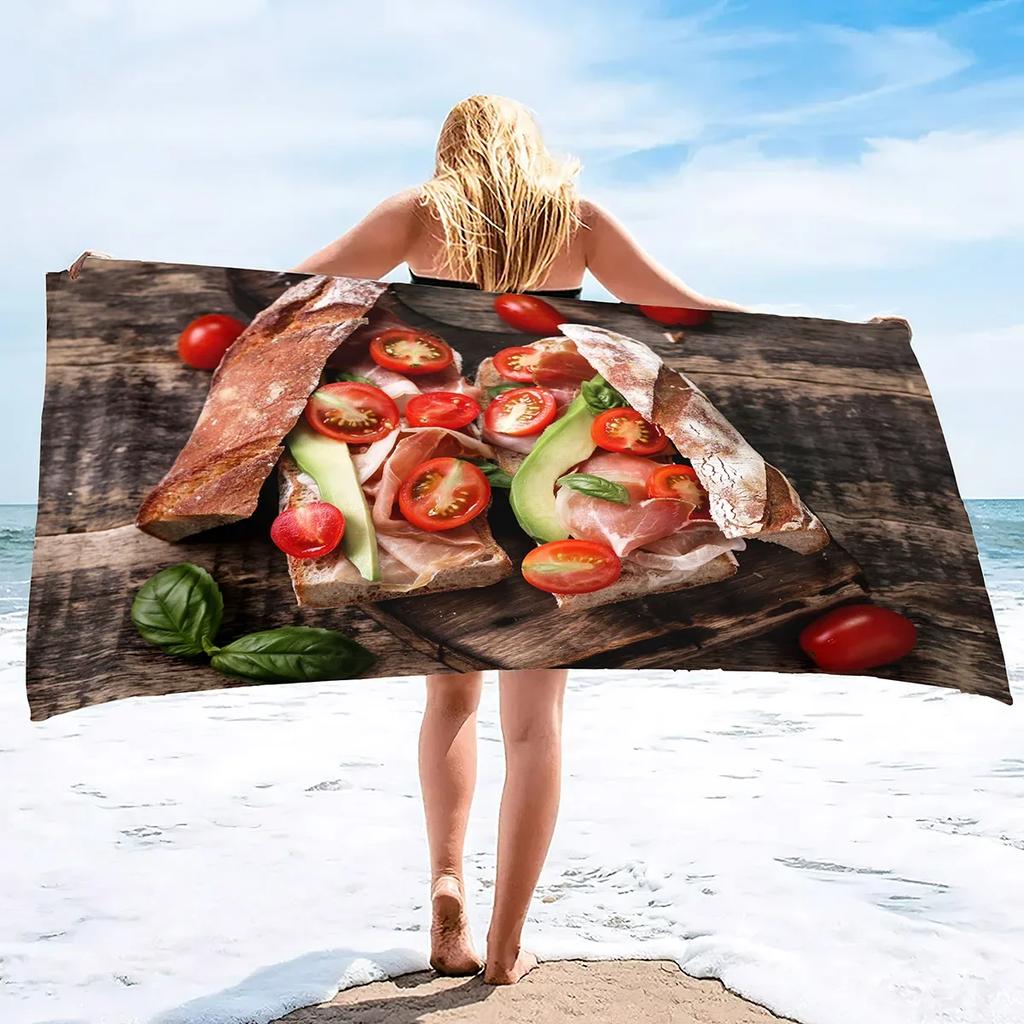 Strawberry Beach Towel Summer Fruit Pineapple Beach Towels for Adults Beach Pool Spa Gym Travel Microfiber Large Travel Holiday