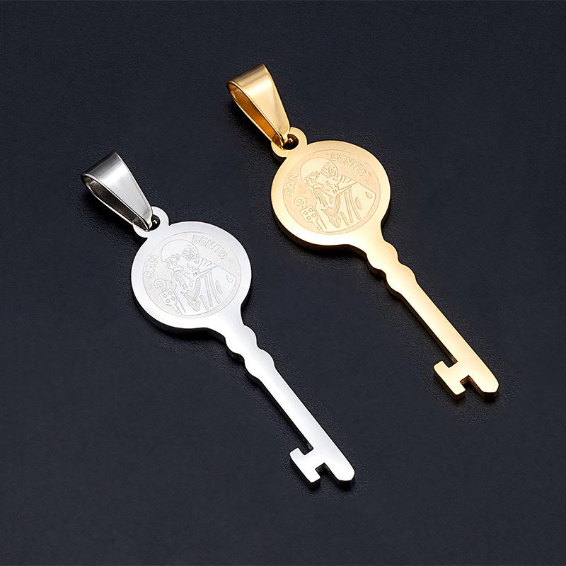 

Stainless Steel Retro Figure Pendant: Creative Titanium Couple s Key Necklace