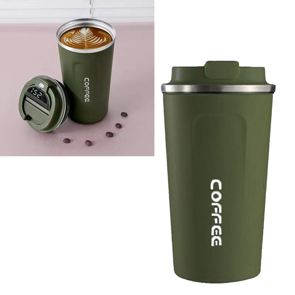Smart Temperature Display Coffee Cup Portable 304 Stainless Steel Insulation Cup Simple Style Pure