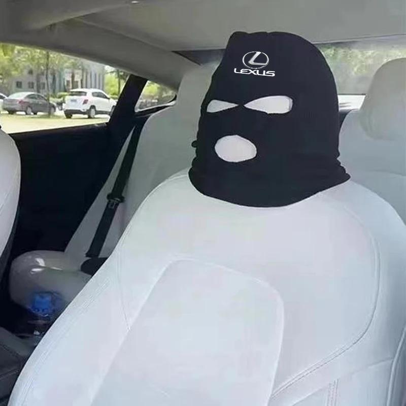 Car Seat Headcovers Personalized Knitted Headcovers Masked Man Funny Hat For LEXUS RX300 RX330 RX350 IS250 LX570 is200