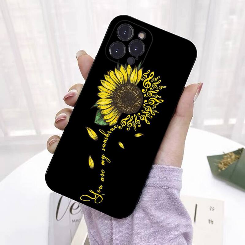 Clear Sunflower Phone Case Silicone Soft For iphone 14 13 12 11 Pro Mini XS MAX 8 7 6 Plus X 2020 XR Shell