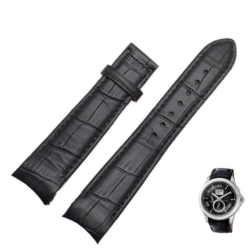 Curved End Men's Watchband for Citizen BL9002-37 05A BT0001-12E 01A Watchstrap Genuine Leather with Butterfly Buckle 20 21 22mm