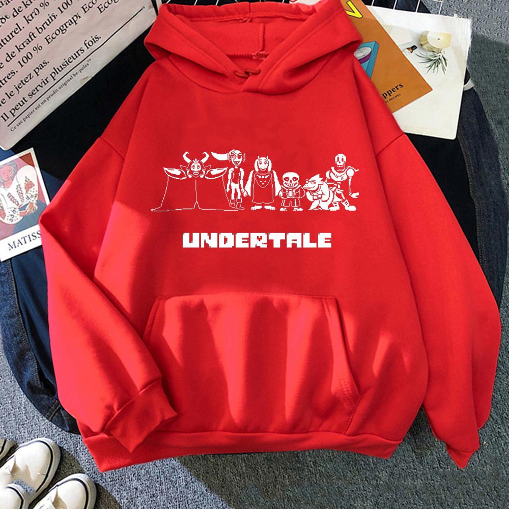 

Толстовка з принтом персонажа гри Undertale, повсякденна толстовка в стилі Харадзюку, флісовий одяг, унісекс, з кишенею, толстовка M червоний