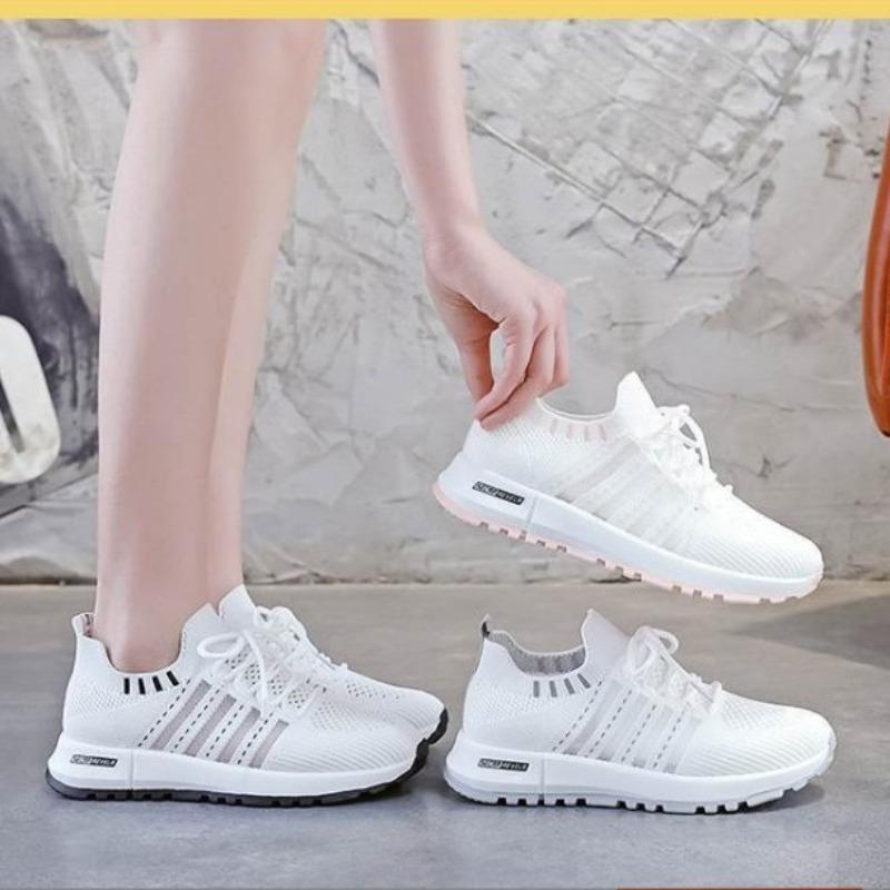 Summer new little white shoes women's summer light and breathable casual women's shoes casual versatile sports fly-woven mesh