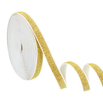 Glitters Sewing Elastic Bands 5 Yard Elastic Stretch Ribbon Strap Metallic Sparkling Sewing Ribbon Wrapping Ribbon DIY Clothes