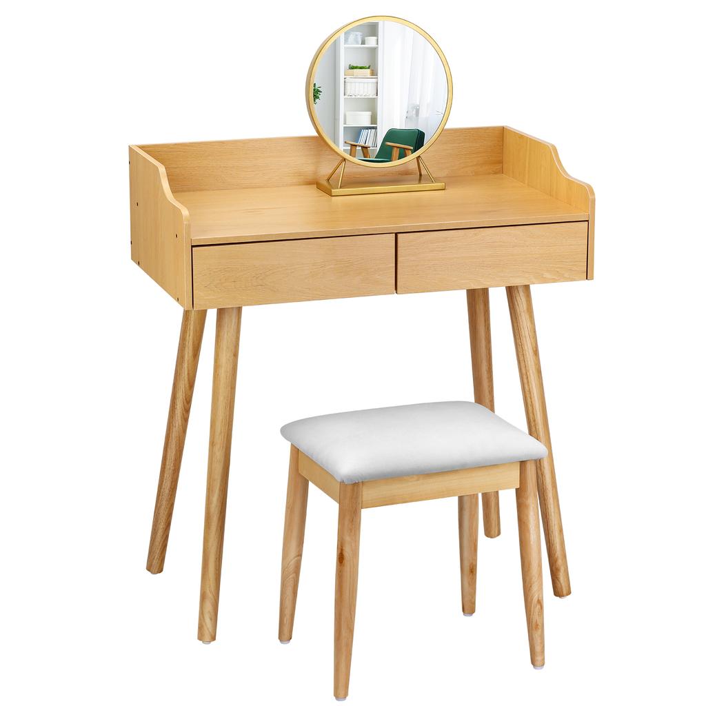 Elegant dressing table with a combination of two drawers for storing personal items, suitable for bedrooms