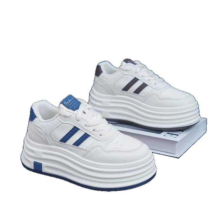 2025 autumn platform white shoes women's new small height increase versatile sports muffin shoes casual board shoes