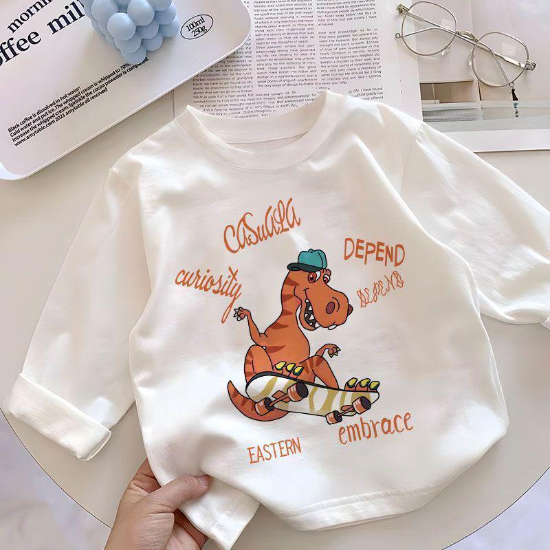 Trendy Little Boy 2025 Long-Sleeved Cotton T-Shirt - Stylish Spring & Autumn Wear