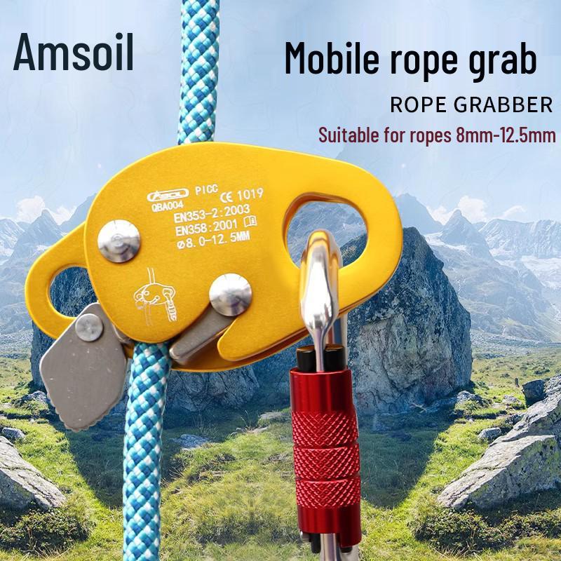 Bezpečnostní zařízení pro vysokohorské skalní lezení: Samosvorný lanový blokant a nástroj pro zachycení pádu