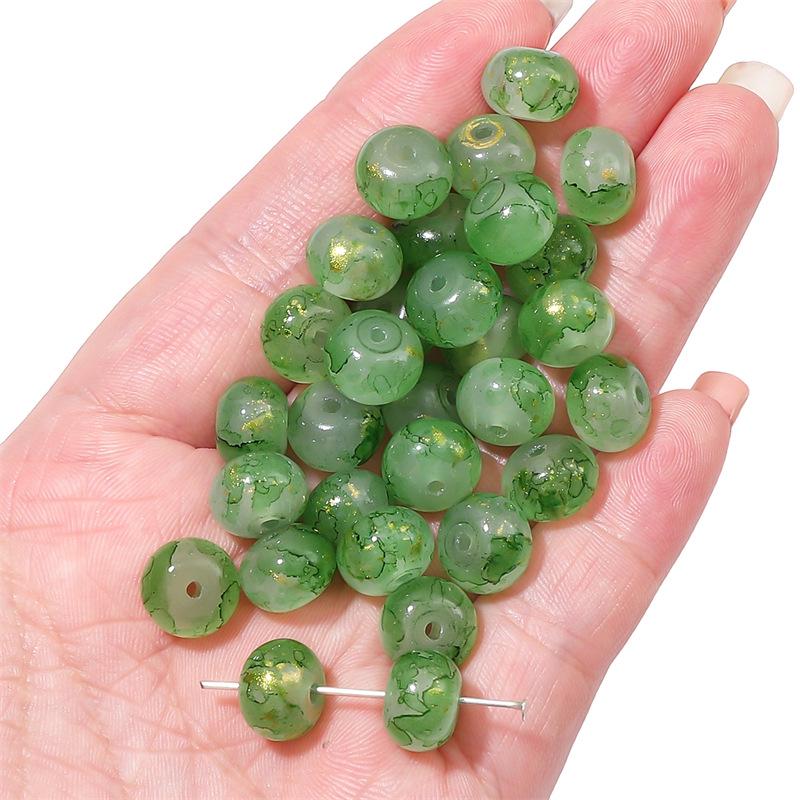 Gold-Flecked Ombre Glass Abacus Beads for DIY Jewelry