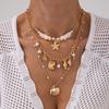 2026 New Starfish Shell Necklace Metal Necklace Ocean Element Shell Starfish Pendant Neck Chain Jewelry Chain