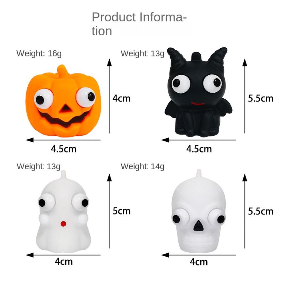 Staring Blankly Pumpkin Squeeze Toys Ghost Halloween Fidget Toy  For Adult Children