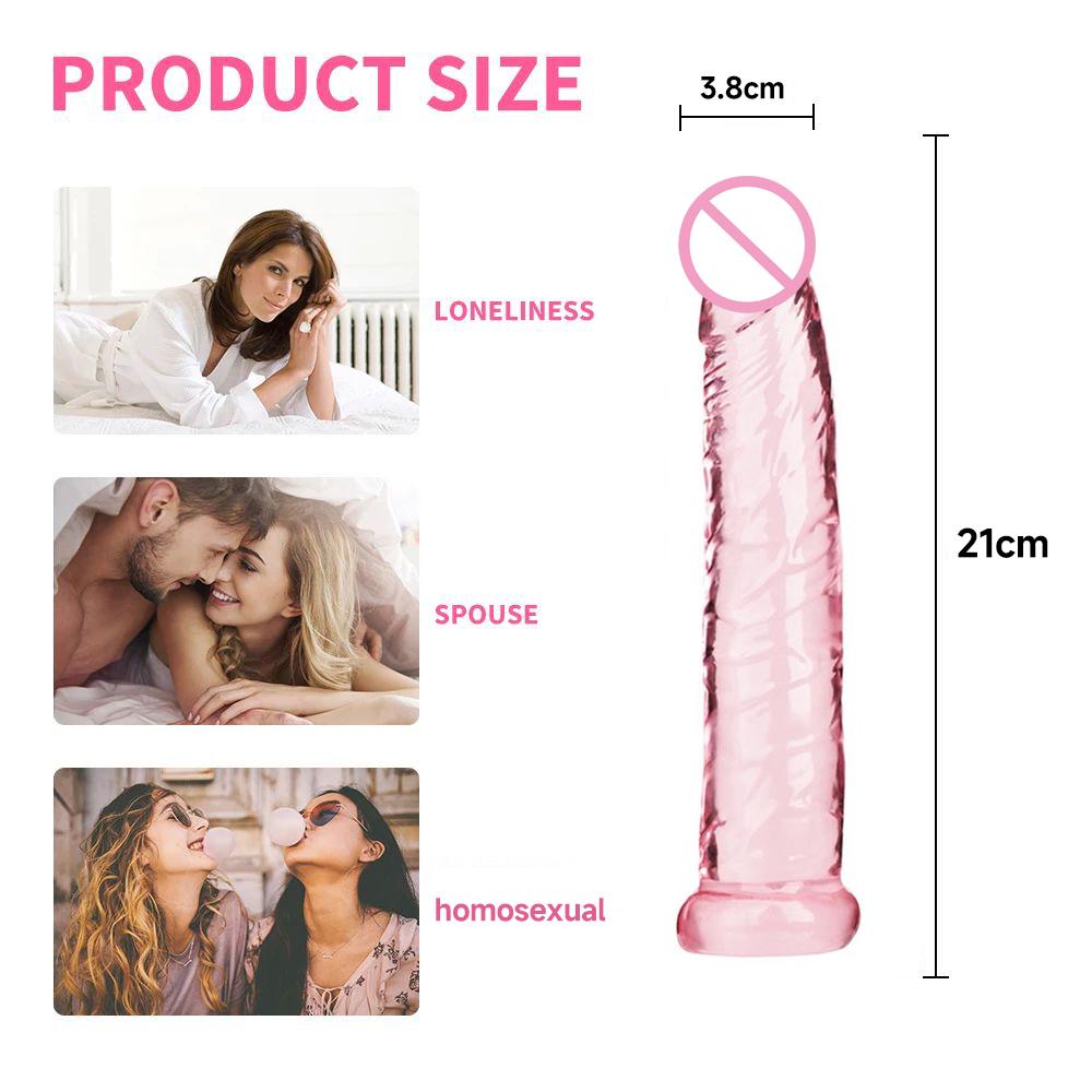 7.48" Transparent Dildos Penis for Women Erotic Anal Sex Toys Soft Clitori Vaginal Stimulation Masturbators Prostate Massager