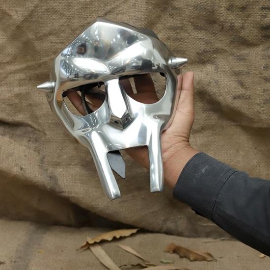 MF DOOM Mask Gladiator Helmet Face  Metal Finish Hip-Hop Cosplay Collectible