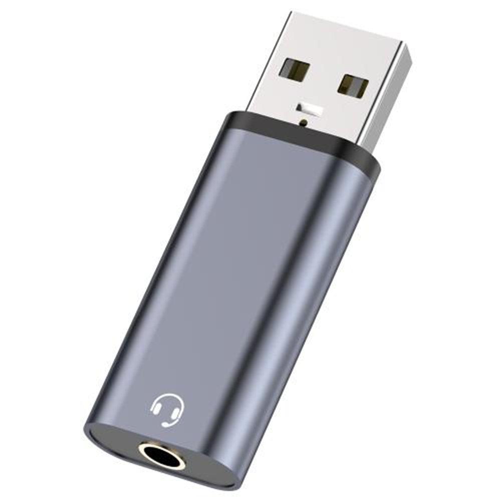 

USB Male to 3.5mm Female Audio Adapter External Stereo Sound Card for Laptop/Headphones/Microphone A