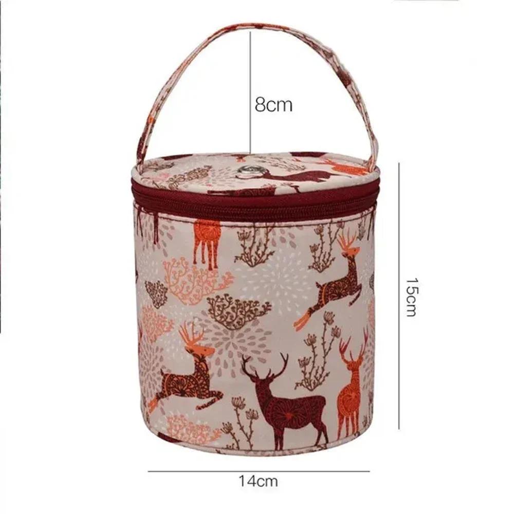 DIY Craft Knitted Round Crochet Bag Yarn Tote Bag Storage Basket Sewing Tool Accessories Bag