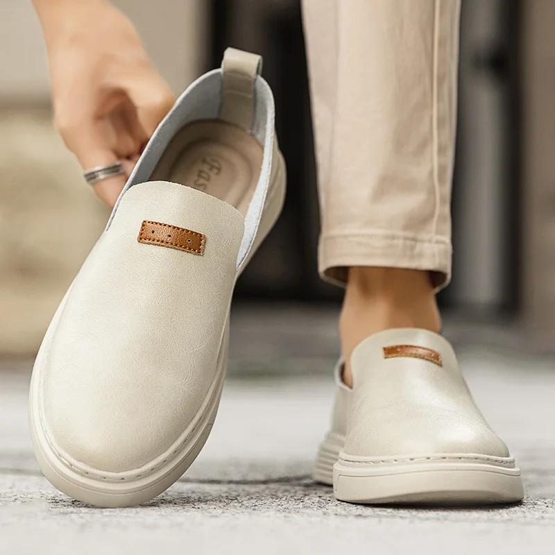 Fashion New Casual Leather Men's Shoes Breathable Formal Dress Shoes Fashion Designer Loafers Versatile Slip On Driving Shoes Moccasins
