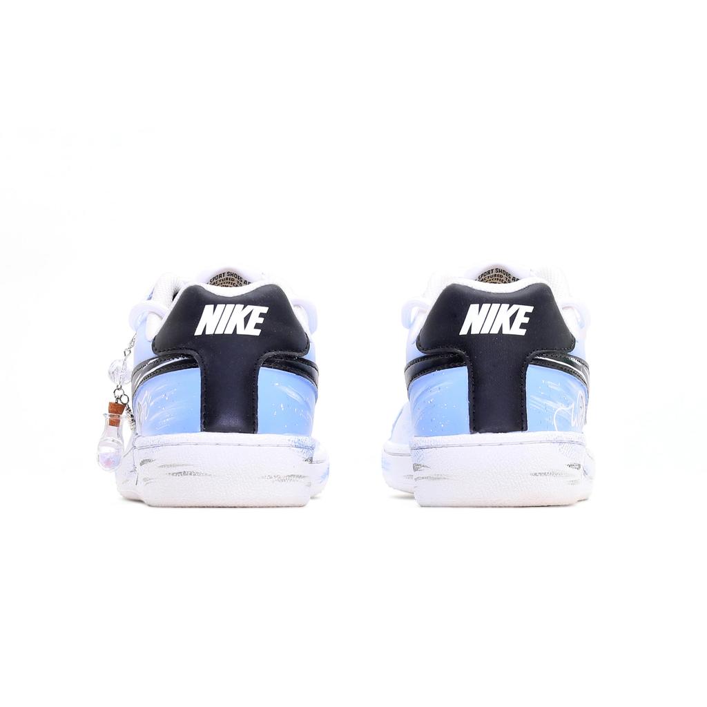 Nike Court Royale Leather Low top Skateboard Shoes Men's White, Blue 749747-107(team1579-Brush)