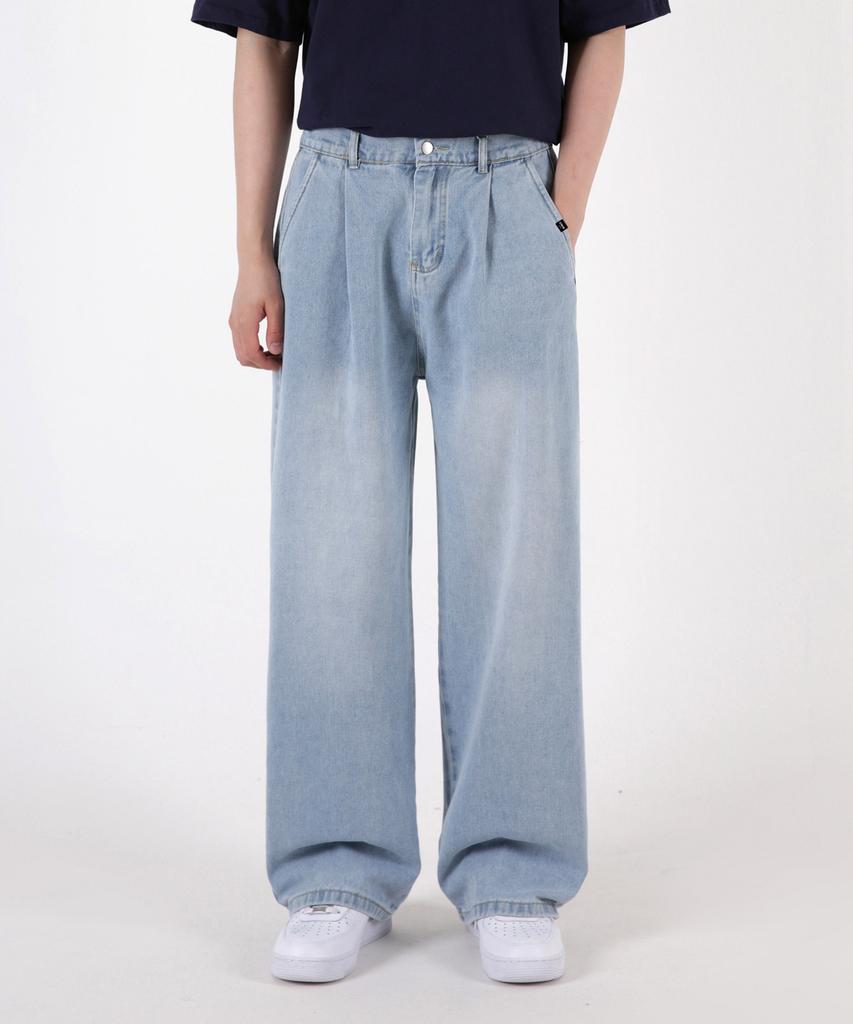 UMM One-Pleat Point Wide Half-Waist Denim Pants 4 Colors