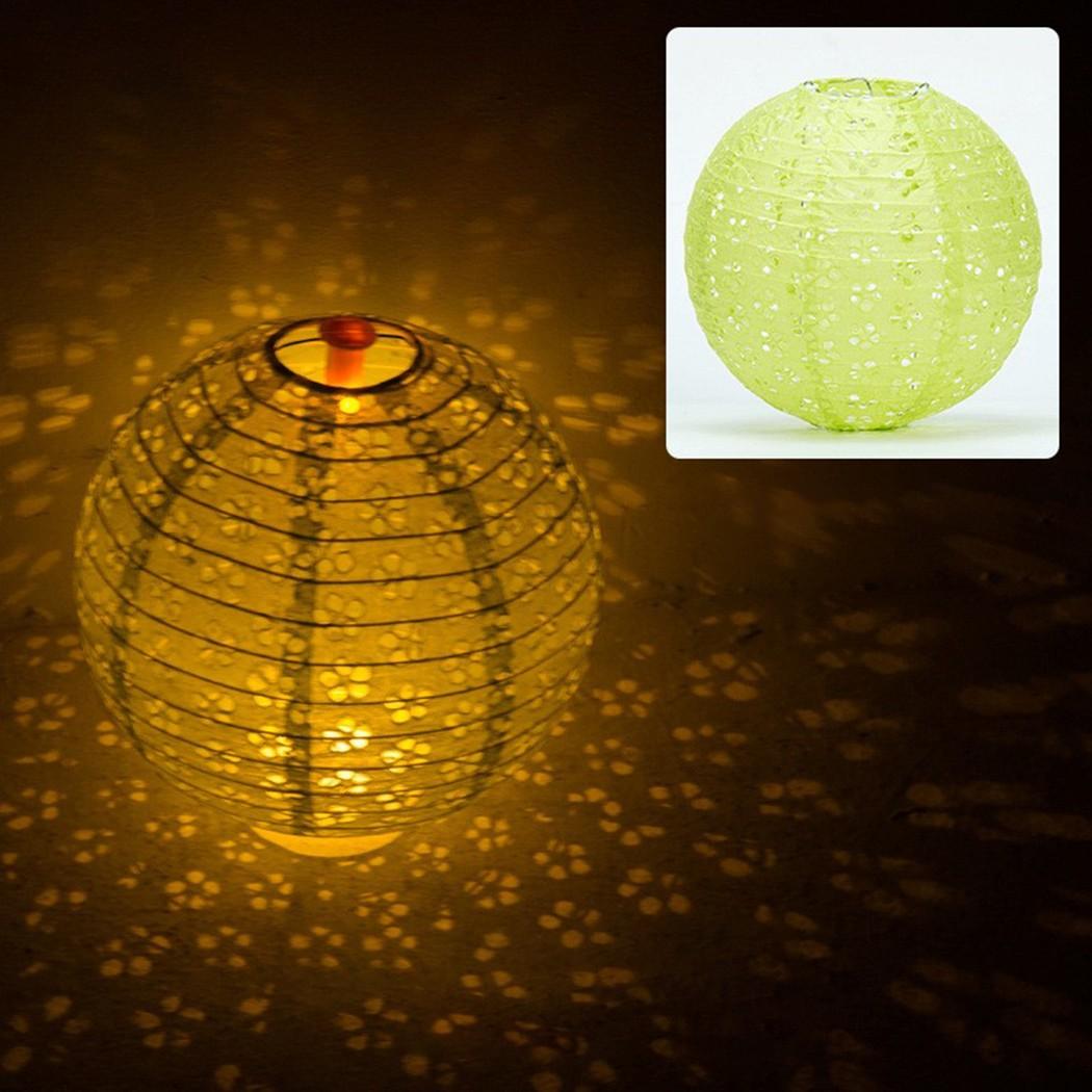 

DIY Праздник середины осени портативный светодиодный фонарь бумажный фонарь полый фонарь домашний путь садовый декор зелёный