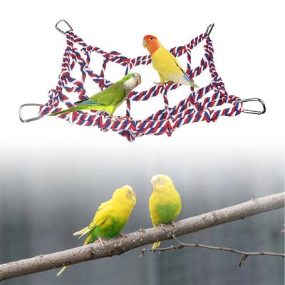 Colorful Woven Climbing Net Parrot Pet Hammock Net Parrot Bird Toy Hamster Squirrel Hammock Net Guinea Pig Bed Pet Accessories