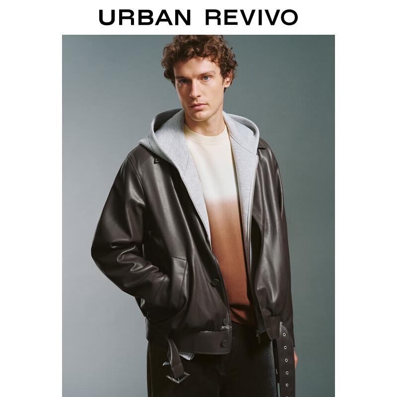 

UR Men s 2025 Autumn Retro Modern PU Oversized Jacket L