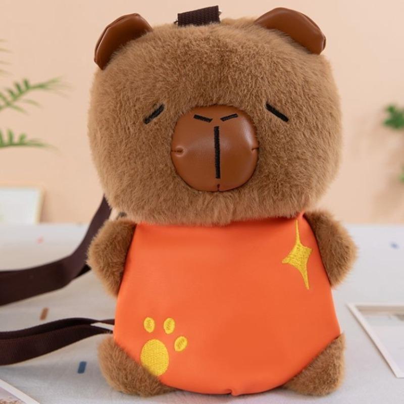 New Cute Capibara Plush Shoulder Bags Soft Kawaii Capybara Single-shoulder Bag Girls' Casual Crossbody Bag for Women Gifts