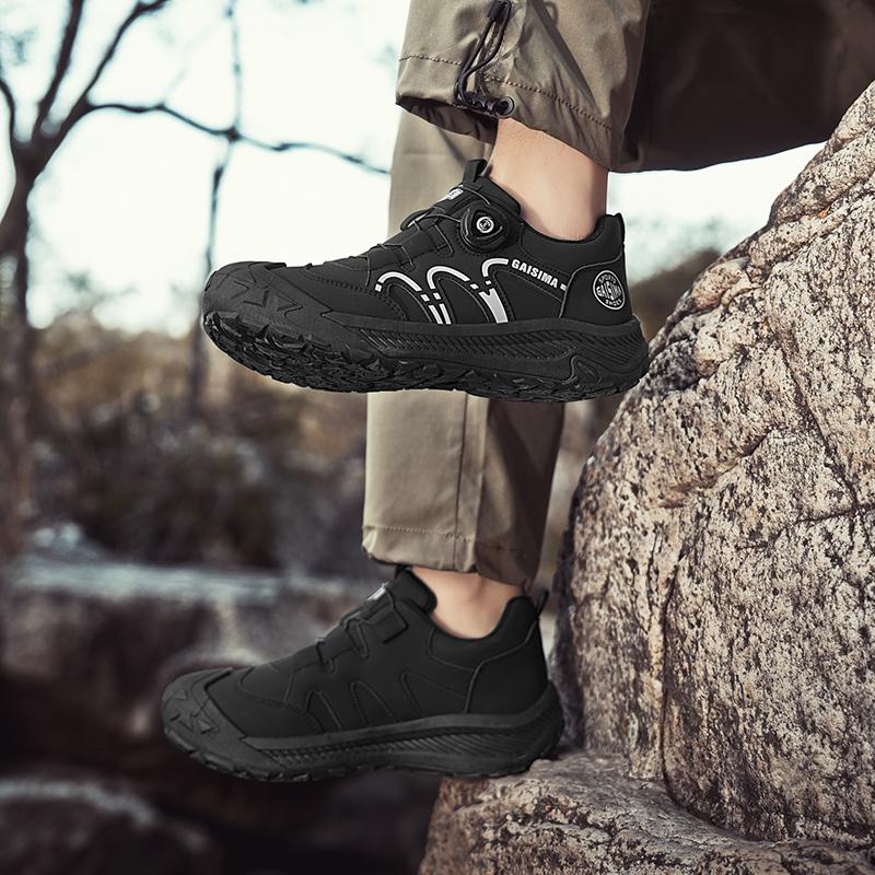 Modne buty do chodzenia z pokrętłem Męskie Outdoorowe Antypoślizgowe Buty Turystyczne Dla Mężczyzn Platforma Oddychające Buty Trekkingowe Męskie Buty Robocze