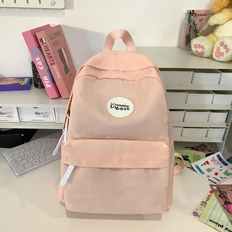 Women's Schoolbag Lightweight Backpack College Style High School Student Solid Color Backpack
