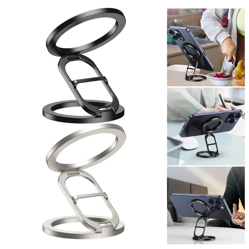 multifunction Magnetic Phone Stand Double Magnetic Designs Phone Stand for Secure Hold Adjustable Angles Stand for Car/Gym Use