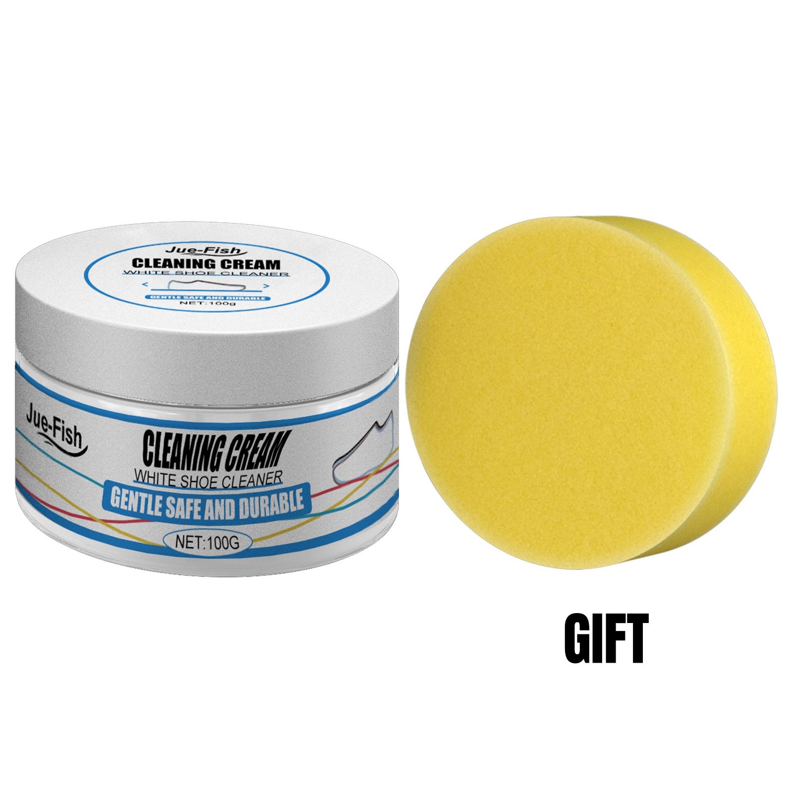 

100 г Крем для чистки белой обуви Многофункциональный пастообразный очиститель с салфеткой для удаления пятен Чистка и уход за спортивной обувью 100g