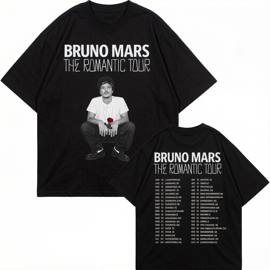 

Cotton Vintage Bruno Mars The RoUnisextic Tour 2026 T Shirt Fashion UnisexWomen Retro Oversized Loose Tee Shirt Unisexs Clothing S
