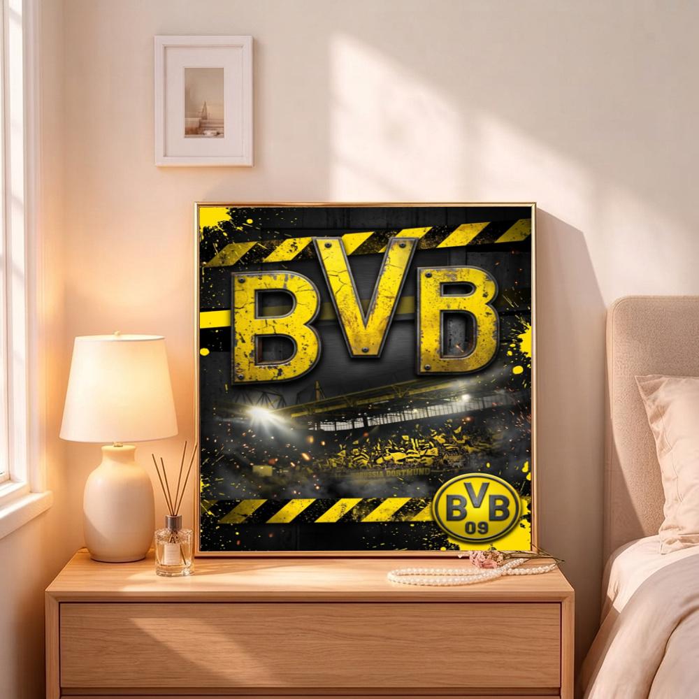 Bvb Soccer Team Stadium Theme Diamond Painting Round Diamond Mosaic Rhinestones Diamond Embroidery Craft Kit Wall Decor Without Frame