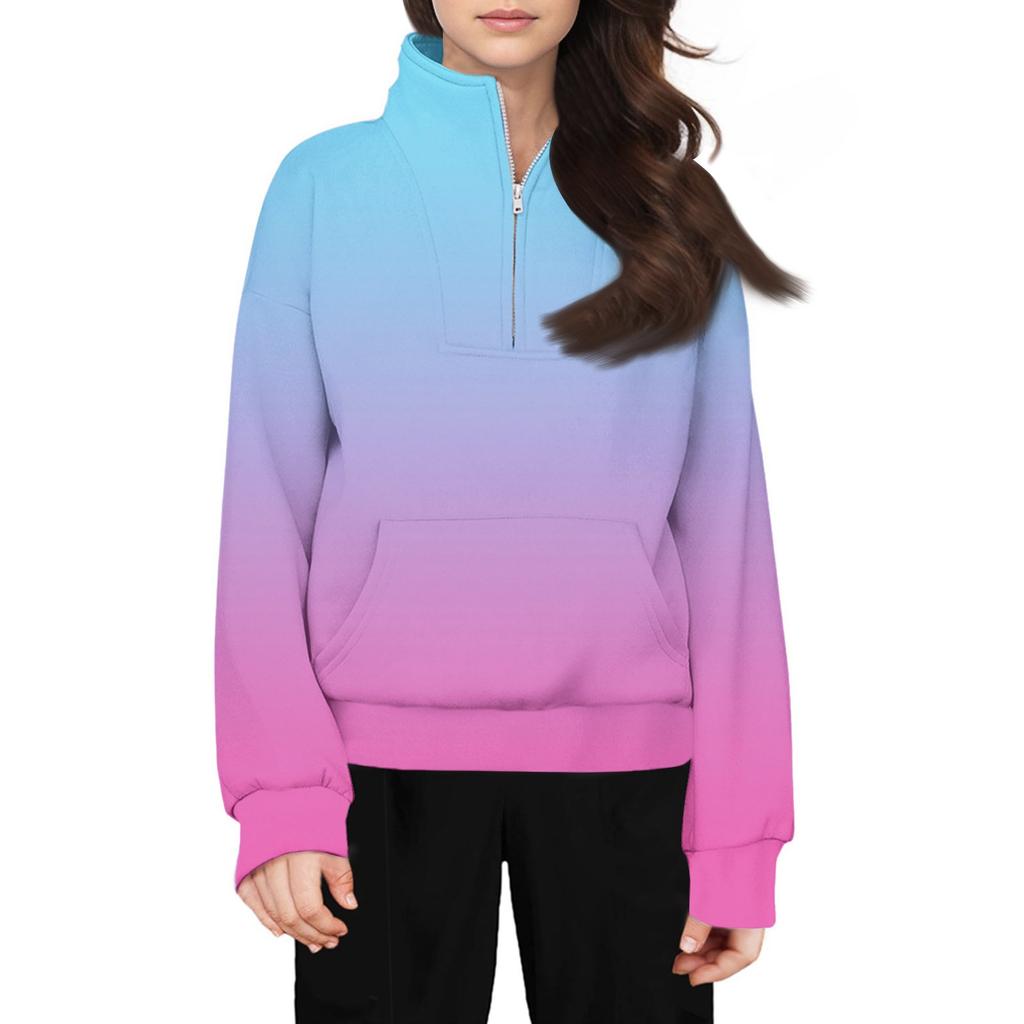 Girls Half Zip Sweatshirt Zip Pullover Sweatshirts Fall Clothes