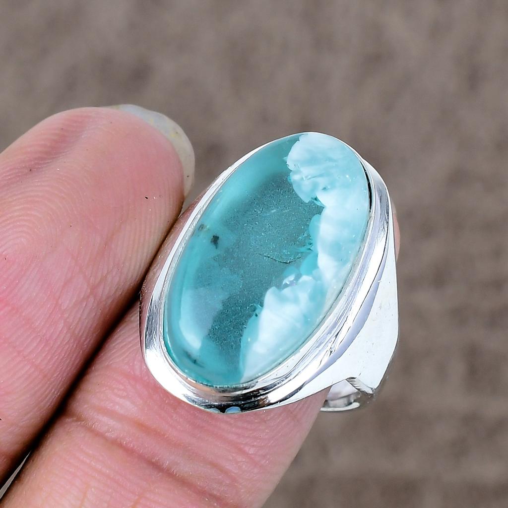 Hememorphite Genstone Handmade 925 Sterling Silver Jewelry Ring Size 8 KKG-533