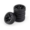 4pcs Set Tires Rubber Tyre Racing Off road Vehicle Wheel Rim for RC 1:10 Car Part (6 Holes)