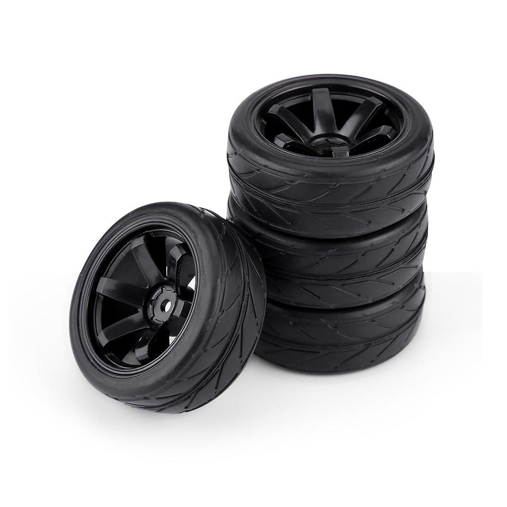 4pcs Set Tires Rubber Tyre Racing Off road Vehicle Wheel Rim for RC 1:10 Car Part (6 Holes)
