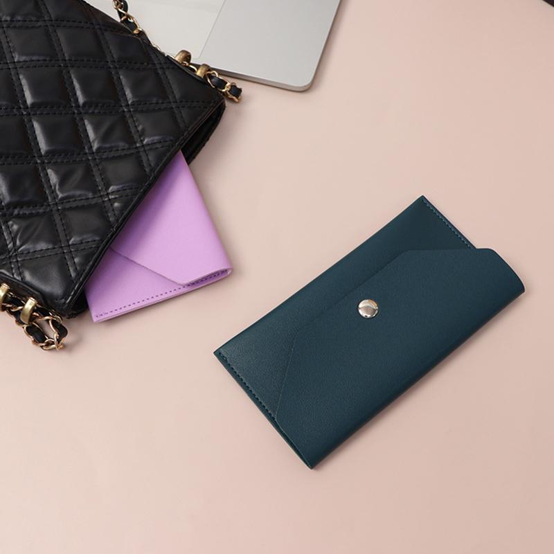 Ultra-Thin Cash Envelope Wallet For Male Female Wear-Resistant Pu Leather Money Binder Organizer Waterproof Money Pouch Holder