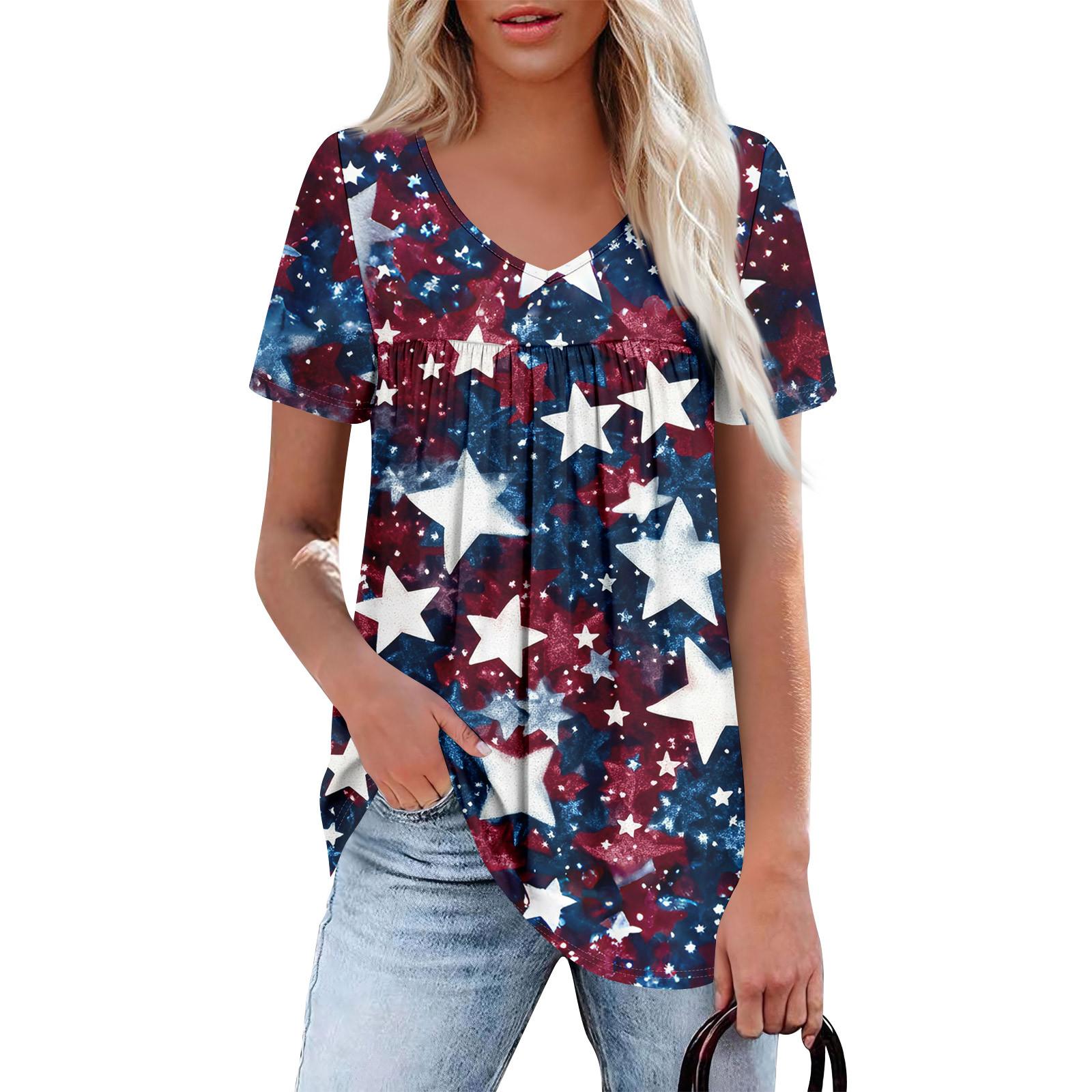 

Женский повседневный топ с V-образным вырезом, коротким рукавом, оборкой на груди и принтом XXL тёмно-синий