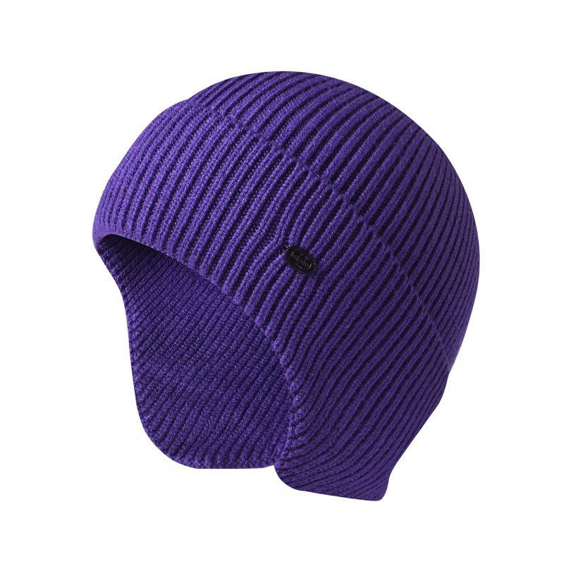 Autumn and Winter Knitted Hats Men and Women Solid Color Thermal Ear Caps Outdoor Riding Wool Caps Ski Pullovers