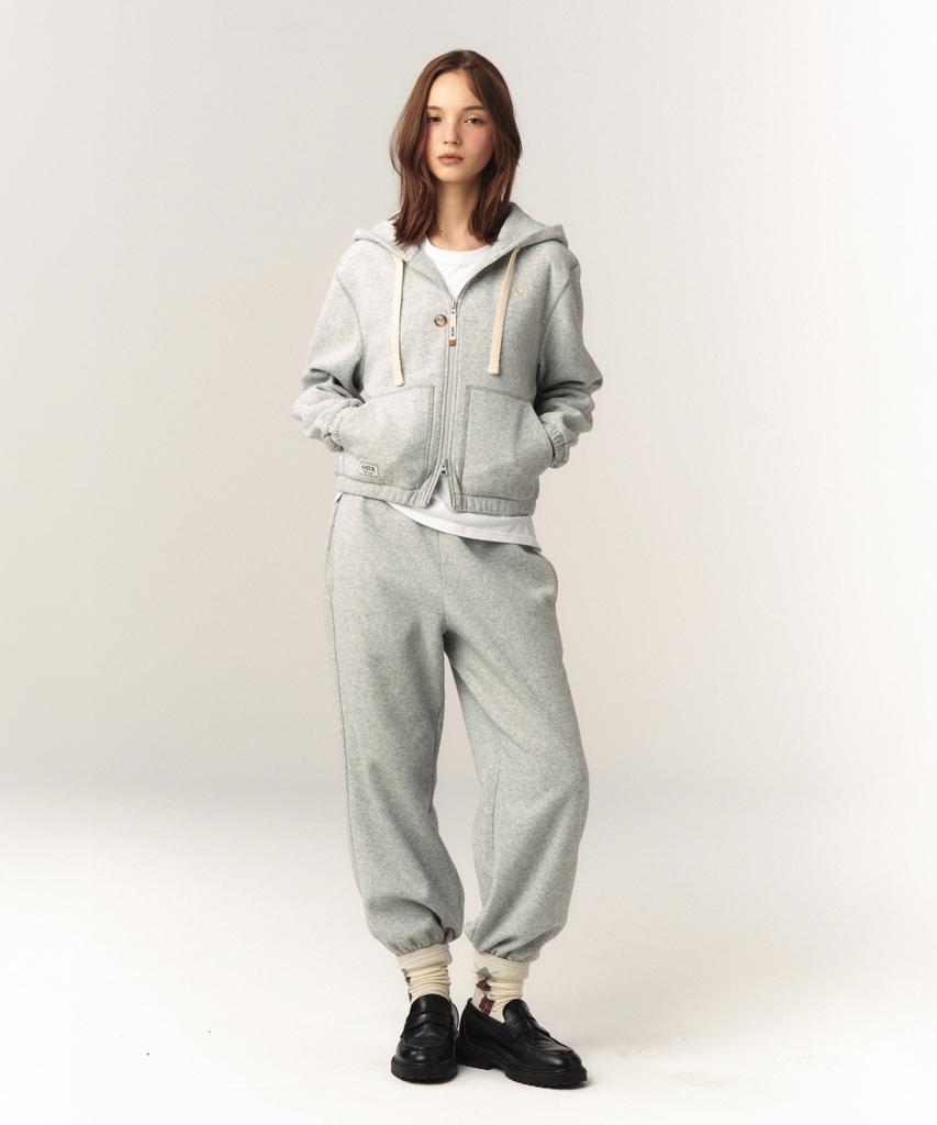Seteo (W) Theo Brushed Fleece Jogger Pants Melange Gray