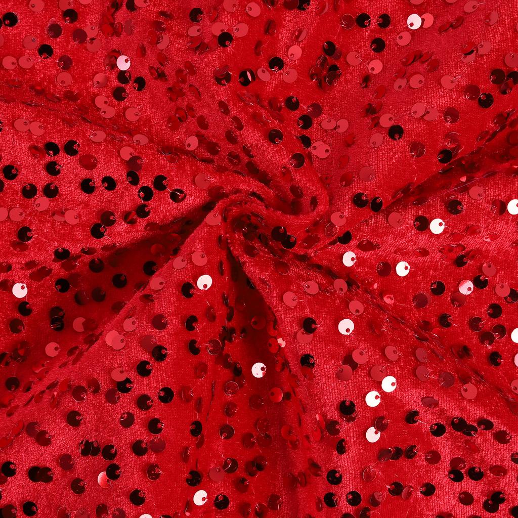 Julgransmatta med små paljetter Glittrande röd mini julgransmatta för hem, familjefest, helg, nyårsdekorationer